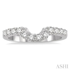 1/2 Ctw U-Drop Round Cut Diamond Wedding Band in 14K White Gold 1/2 Ctw U-Drop Round Cut Diamond Wedding Band in 14K White Gold