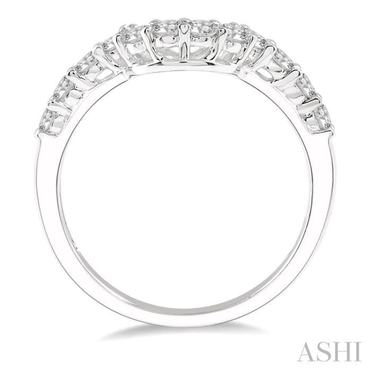 1/2 Ctw U-Drop Round Cut Diamond Wedding Band in 14K White Gold 1/2 Ctw U-Drop Round Cut Diamond Wedding Band in 14K White Gold
