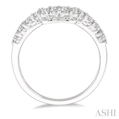 1/2 Ctw U-Drop Round Cut Diamond Wedding Band in 14K White Gold 1/2 Ctw U-Drop Round Cut Diamond Wedding Band in 14K White Gold