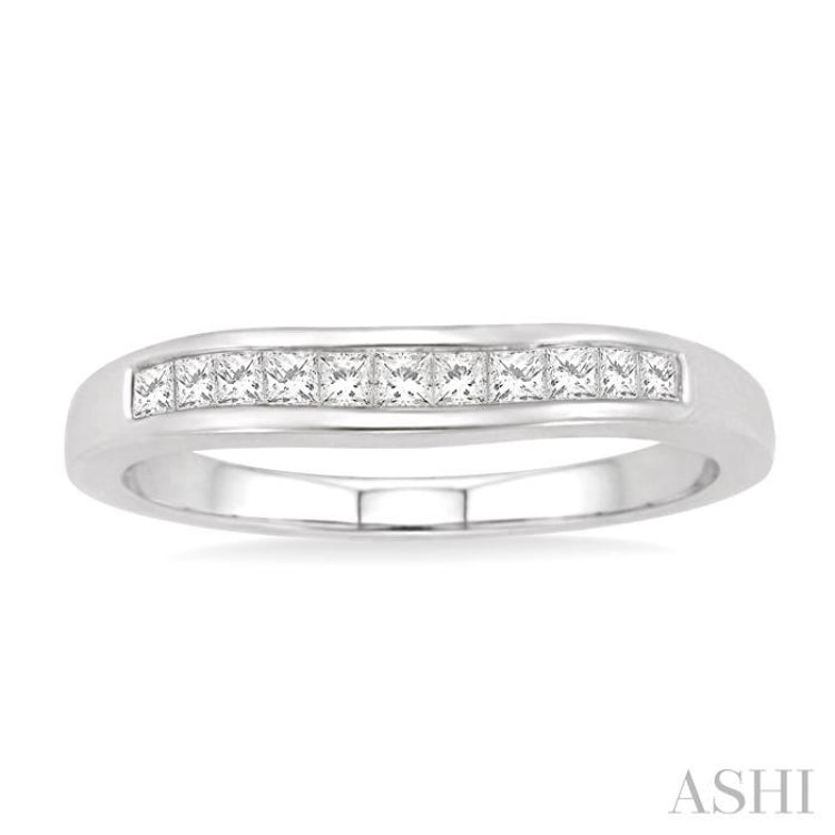 1/4 Ctw Princess Cut Diamond Matching Wedding Band in 14K White Gold 1/4 Ctw Princess Cut Diamond Matching Wedding Band in 14K White Gold
