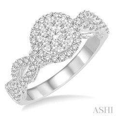 3/4 ctw Round Cut Diamond Lovebright Ring in 14K White Gold 3/4 ctw Round Cut Diamond Lovebright Ring in 14K White Gold