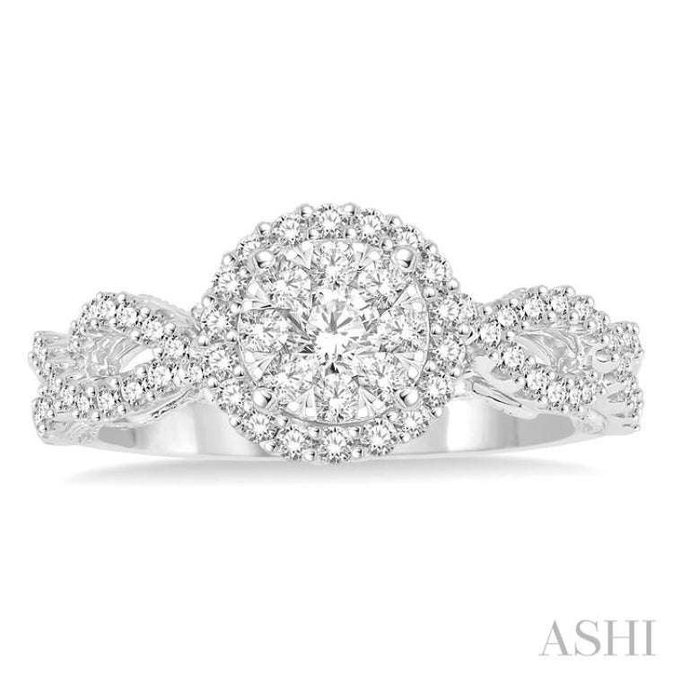 3/4 ctw Round Cut Diamond Lovebright Ring in 14K White Gold 3/4 ctw Round Cut Diamond Lovebright Ring in 14K White Gold