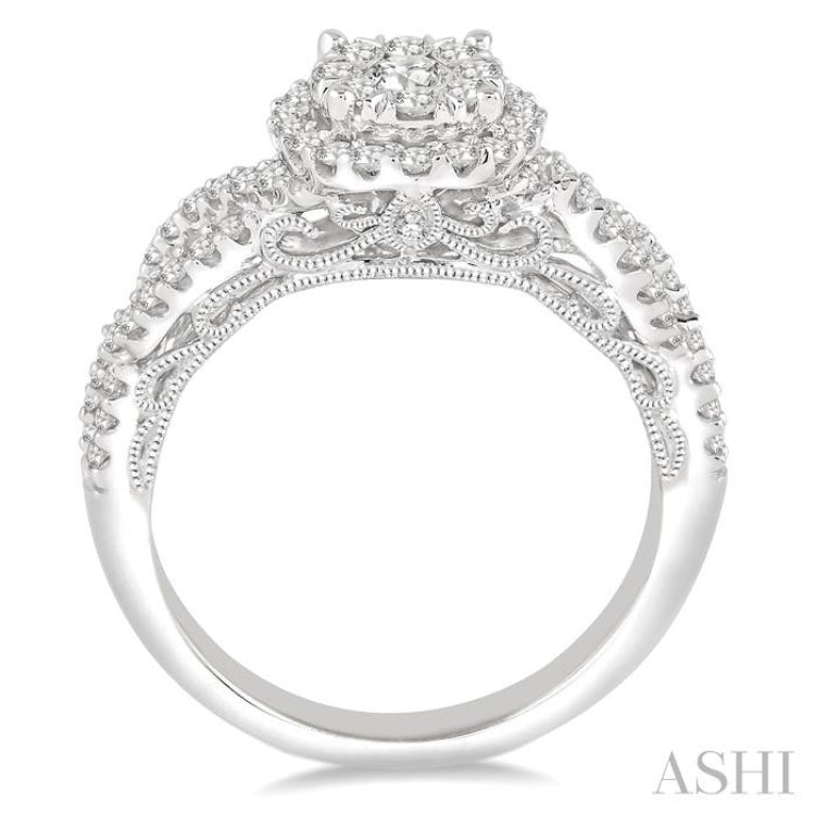 3/4 ctw Round Cut Diamond Lovebright Ring in 14K White Gold 3/4 ctw Round Cut Diamond Lovebright Ring in 14K White Gold