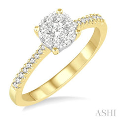 3/8 ctw Round Shape Diamond Lovebright Ring in 14K Yellow and White Gold 3/8 ctw Round Shape Diamond Lovebright Ring in 14K Yellow and White Gold
