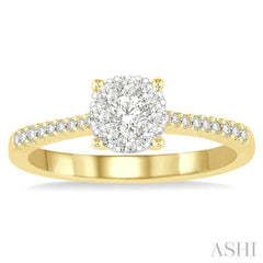3/8 ctw Round Shape Diamond Lovebright Ring in 14K Yellow and White Gold 3/8 ctw Round Shape Diamond Lovebright Ring in 14K Yellow and White Gold
