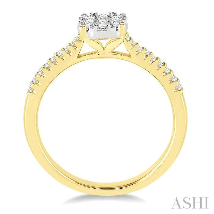 3/8 ctw Round Shape Diamond Lovebright Ring in 14K Yellow and White Gold 3/8 ctw Round Shape Diamond Lovebright Ring in 14K Yellow and White Gold