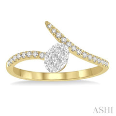 1/4 Ctw Open-End Oval Mount Lovebright Round Cut Diamond Ladies Ring in 14K Yellow and White Gold 1/4 Ctw Open-End Oval Mount Lovebright Round Cut Diamond Ladies Ring in 14K Yellow and White Gold