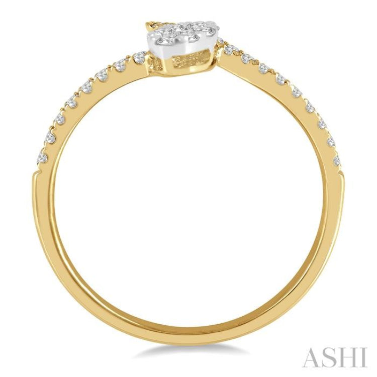 1/4 Ctw Open-End Oval Mount Lovebright Round Cut Diamond Ladies Ring in 14K Yellow and White Gold 1/4 Ctw Open-End Oval Mount Lovebright Round Cut Diamond Ladies Ring in 14K Yellow and White Gold
