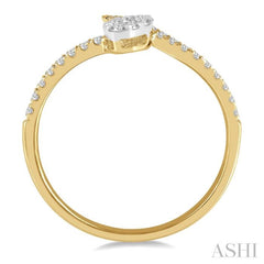 1/4 Ctw Open-End Oval Mount Lovebright Round Cut Diamond Ladies Ring in 14K Yellow and White Gold 1/4 Ctw Open-End Oval Mount Lovebright Round Cut Diamond Ladies Ring in 14K Yellow and White Gold