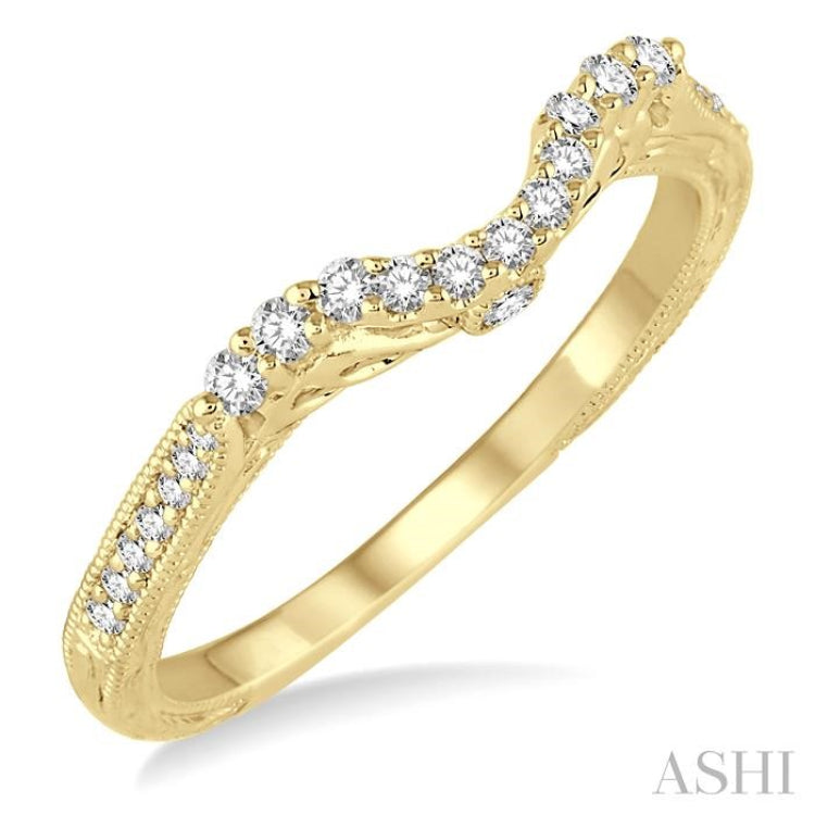 1/5 ctw Round Cut Diamond Wedding Band in 14K Yellow Gold 1/5 ctw Round Cut Diamond Wedding Band in 14K Yellow Gold