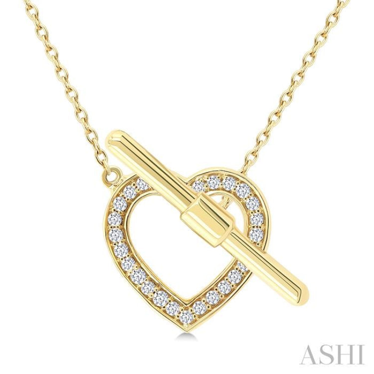 1/10 Ctw Heart Toggle Single Cut Diamond Petite Fashion Necklace in 10K Yellow Gold 1/10 Ctw Heart Toggle Single Cut Diamond Petite Fashion Necklace in 10K Yellow Gold