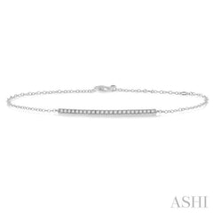 1/5 Ctw Bar Shape Round Cut Diamond Link Chain Bracelet in 10K White Gold 1/5 Ctw Bar Shape Round Cut Diamond Link Chain Bracelet in 10K White Gold