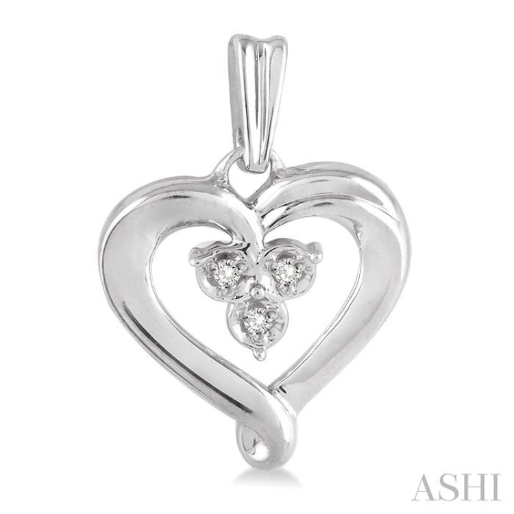 1/50 Ctw Single Cut Diamond Heart Earrings in Sterling Silver 1/50 Ctw Single Cut Diamond Heart Earrings in Sterling Silver