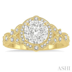 5/8 Ctw Diamond Lovebright Engagement Ring in 14K Yellow and White Gold 5/8 Ctw Diamond Lovebright Engagement Ring in 14K Yellow and White Gold