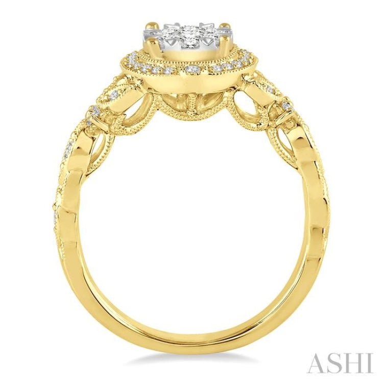 5/8 Ctw Diamond Lovebright Engagement Ring in 14K Yellow and White Gold 5/8 Ctw Diamond Lovebright Engagement Ring in 14K Yellow and White Gold