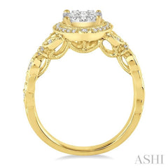 5/8 Ctw Diamond Lovebright Engagement Ring in 14K Yellow and White Gold 5/8 Ctw Diamond Lovebright Engagement Ring in 14K Yellow and White Gold
