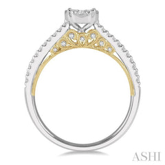 3/8 ctw Circular Mount Lovebright Round Cut Diamond Ring in 14K White and Yellow Gold 3/8 ctw Circular Mount Lovebright Round Cut Diamond Ring in 14K White and Yellow Gold