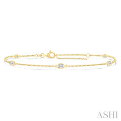 1/2 Ctw Emerald Cut Diamond Station Bracelet in 14K Yellow Gold 1/2 Ctw Emerald Cut Diamond Station Bracelet in 14K Yellow Gold