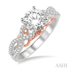 1/3 ctw Diamond Semi-mount Engagement Ring in 14K White and Rose Gold 1/3 ctw Diamond Semi-mount Engagement Ring in 14K White and Rose Gold