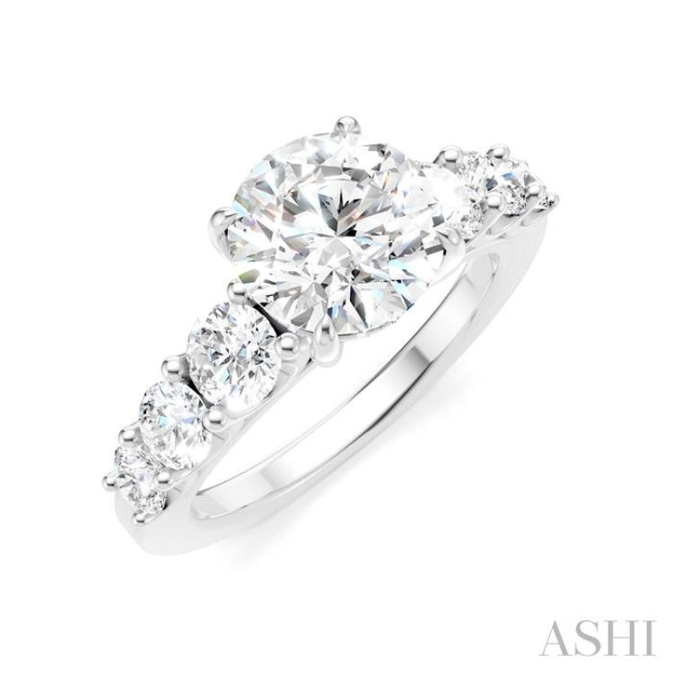 1 1/10 Ctw Round Shape Round Cut Diamond Semi-Mount Engagement Ring in 14K White Gold 1 1/10 Ctw Round Shape Round Cut Diamond Semi-Mount Engagement Ring in 14K White Gold