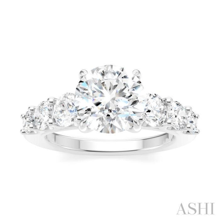 1 1/10 Ctw Round Shape Round Cut Diamond Semi-Mount Engagement Ring in 14K White Gold 1 1/10 Ctw Round Shape Round Cut Diamond Semi-Mount Engagement Ring in 14K White Gold
