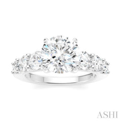 1 1/10 Ctw Round Shape Round Cut Diamond Semi-Mount Engagement Ring in 14K White Gold 1 1/10 Ctw Round Shape Round Cut Diamond Semi-Mount Engagement Ring in 14K White Gold