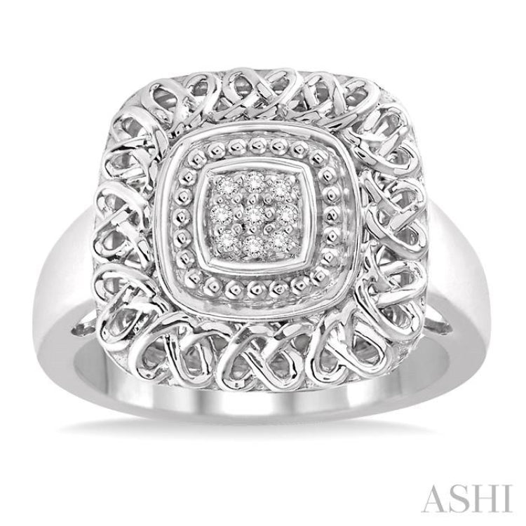 1/20 Ctw Cushion Shape Single Cut Diamond Ring in Sterling Silver 1/20 Ctw Cushion Shape Single Cut Diamond Ring in Sterling Silver