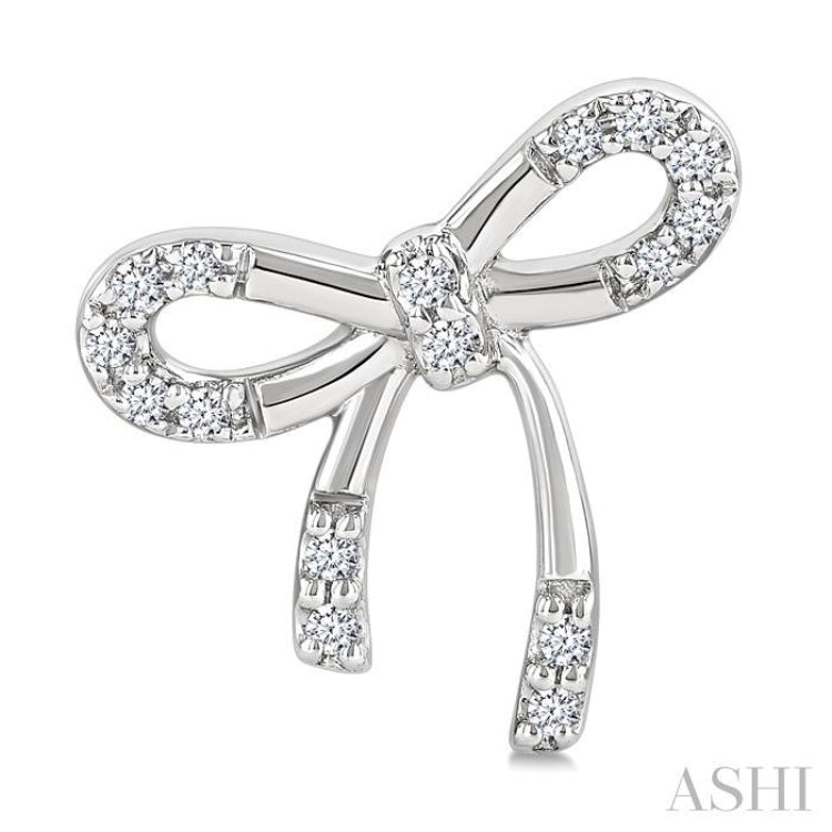 1/10 Ctw Bow Single Cut Diamond Fashion Earrings in Sterling Silver 1/10 Ctw Bow Single Cut Diamond Fashion Earrings in Sterling Silver