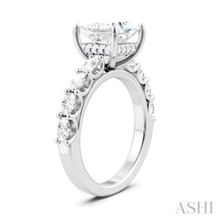 7/8 Ctw Princess Shape Oval and Round Cut Diamond Semi-Mount Engagement Ring in 14K White Gold 7/8 Ctw Princess Shape Oval and Round Cut Diamond Semi-Mount Engagement Ring in 14K White Gold