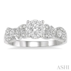3/8 ctw Round Cut Diamond Lovebright Engagement Ring in 14K White Gold 3/8 ctw Round Cut Diamond Lovebright Engagement Ring in 14K White Gold
