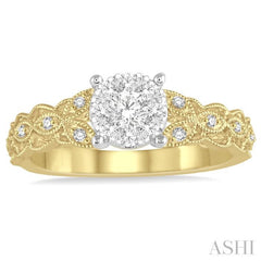 1/3 ctw Round Cut Diamond Lovebright Engagement Ring in 14K Yellow and White Gold 1/3 ctw Round Cut Diamond Lovebright Engagement Ring in 14K Yellow and White Gold