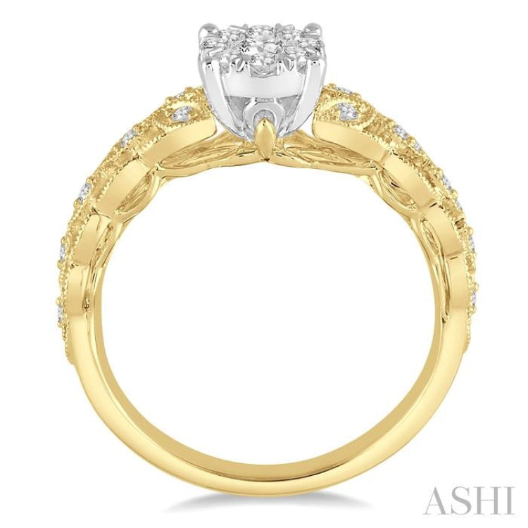 1/3 ctw Round Cut Diamond Lovebright Engagement Ring in 14K Yellow and White Gold 1/3 ctw Round Cut Diamond Lovebright Engagement Ring in 14K Yellow and White Gold