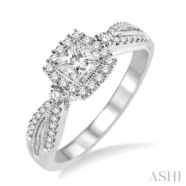 1/4 ctw Diamond Semi-mount Engagement Ring in 14K White Gold 1/4 ctw Diamond Semi-mount Engagement Ring in 14K White Gold