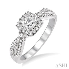 1/4 ctw Diamond Semi-mount Engagement Ring in 14K White Gold 1/4 ctw Diamond Semi-mount Engagement Ring in 14K White Gold