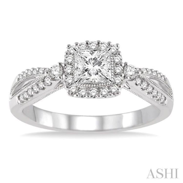 1/4 ctw Diamond Semi-mount Engagement Ring in 14K White Gold 1/4 ctw Diamond Semi-mount Engagement Ring in 14K White Gold