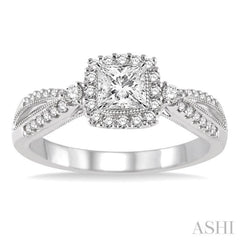 1/4 ctw Diamond Semi-mount Engagement Ring in 14K White Gold 1/4 ctw Diamond Semi-mount Engagement Ring in 14K White Gold