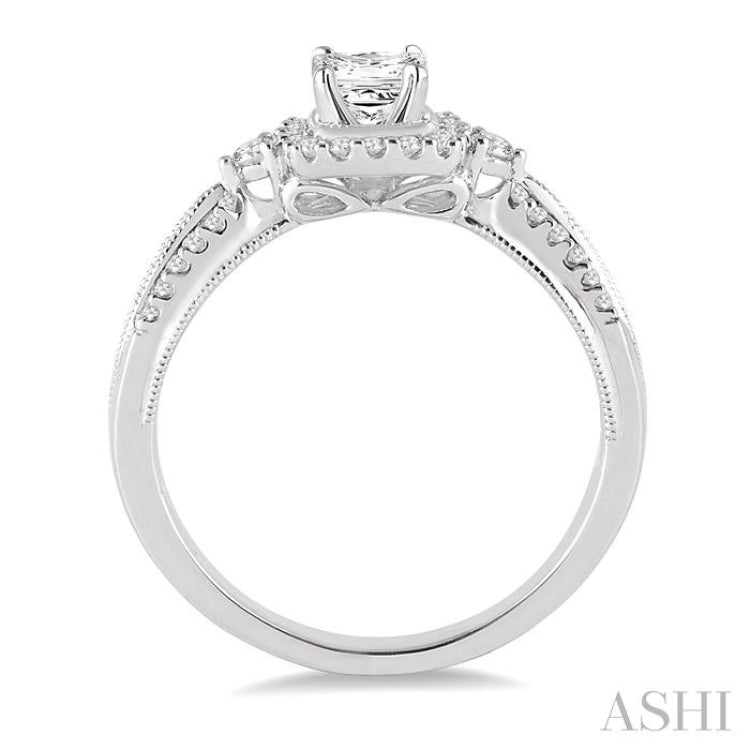 1/4 ctw Diamond Semi-mount Engagement Ring in 14K White Gold 1/4 ctw Diamond Semi-mount Engagement Ring in 14K White Gold