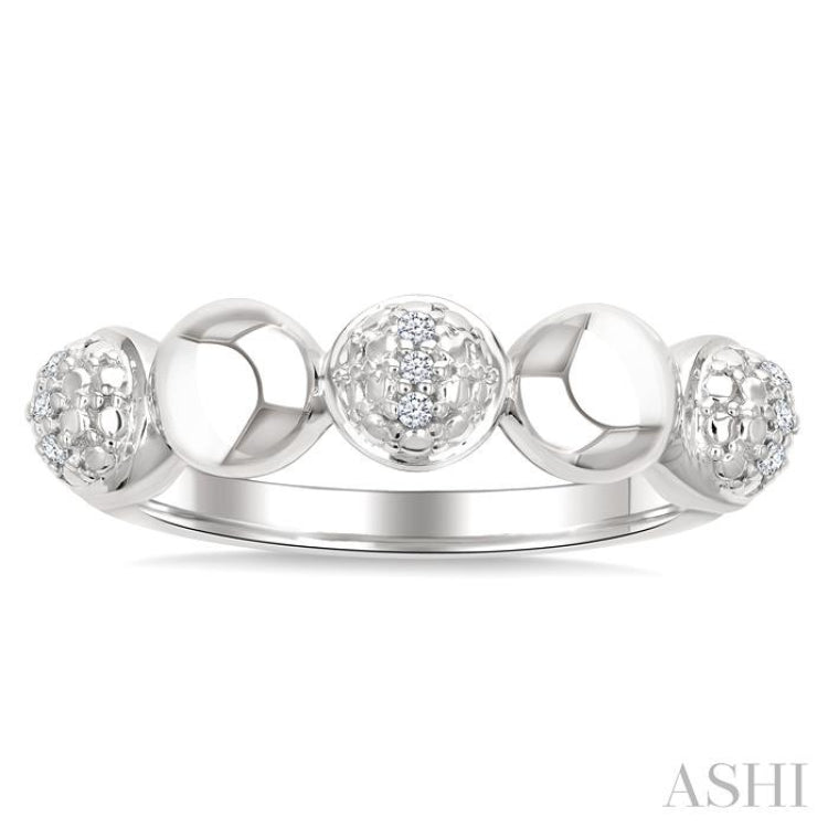 1/20 Ctw Bold Bead Design Single Cut Diamond Fashion Ring in Sterling Silver 1/20 Ctw Bold Bead Design Single Cut Diamond Fashion Ring in Sterling Silver