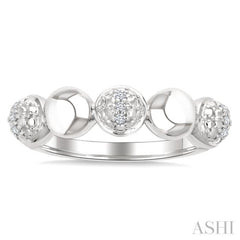 1/20 Ctw Bold Bead Design Single Cut Diamond Fashion Ring in Sterling Silver 1/20 Ctw Bold Bead Design Single Cut Diamond Fashion Ring in Sterling Silver