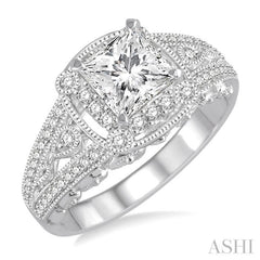 3/8 Ctw Round Diamond Semi-Mount Engagement Ring in 14K White Gold 3/8 Ctw Round Diamond Semi-Mount Engagement Ring in 14K White Gold