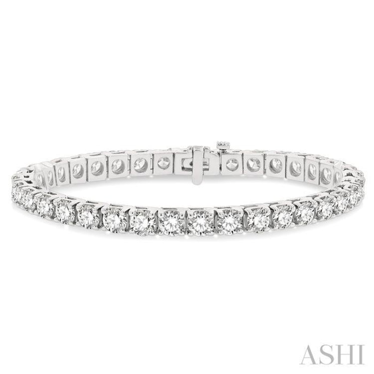 12 Ctw Square Shape Round Cut Diamond Tennis Bracelet in 14K White Gold 12 Ctw Square Shape Round Cut Diamond Tennis Bracelet in 14K White Gold
