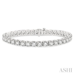 12 Ctw Square Shape Round Cut Diamond Tennis Bracelet in 14K White Gold 12 Ctw Square Shape Round Cut Diamond Tennis Bracelet in 14K White Gold