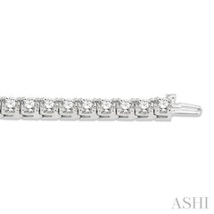 12 Ctw Square Shape Round Cut Diamond Tennis Bracelet in 14K White Gold 12 Ctw Square Shape Round Cut Diamond Tennis Bracelet in 14K White Gold
