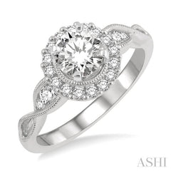 1/3 ctw Diamond Semi-mount Engagement Ring in 14K White Gold 1/3 ctw Diamond Semi-mount Engagement Ring in 14K White Gold