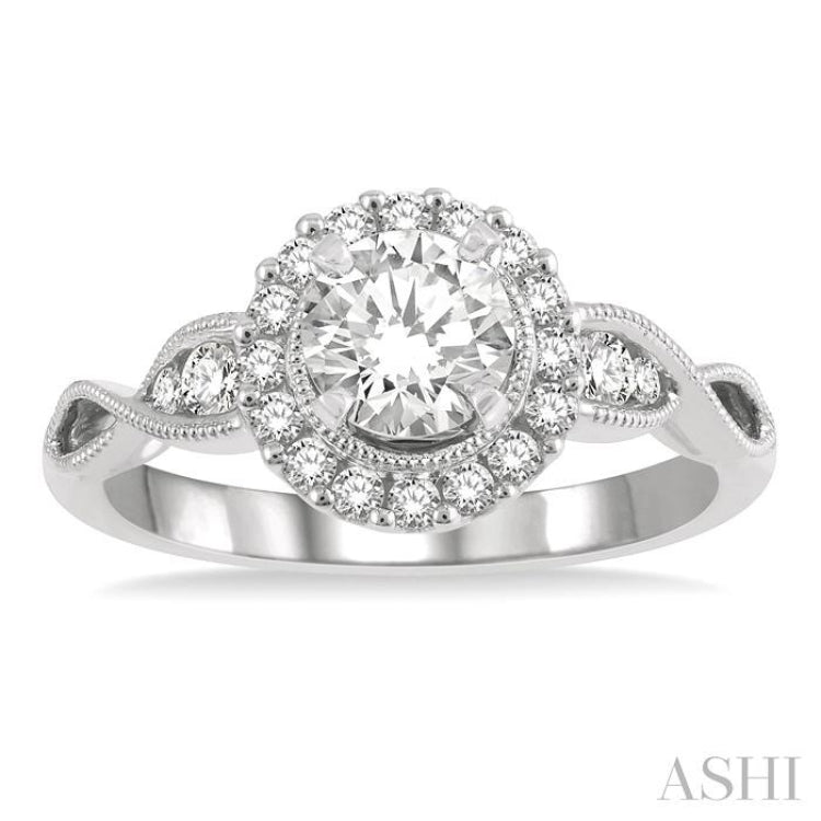 1/3 ctw Diamond Semi-mount Engagement Ring in 14K White Gold 1/3 ctw Diamond Semi-mount Engagement Ring in 14K White Gold