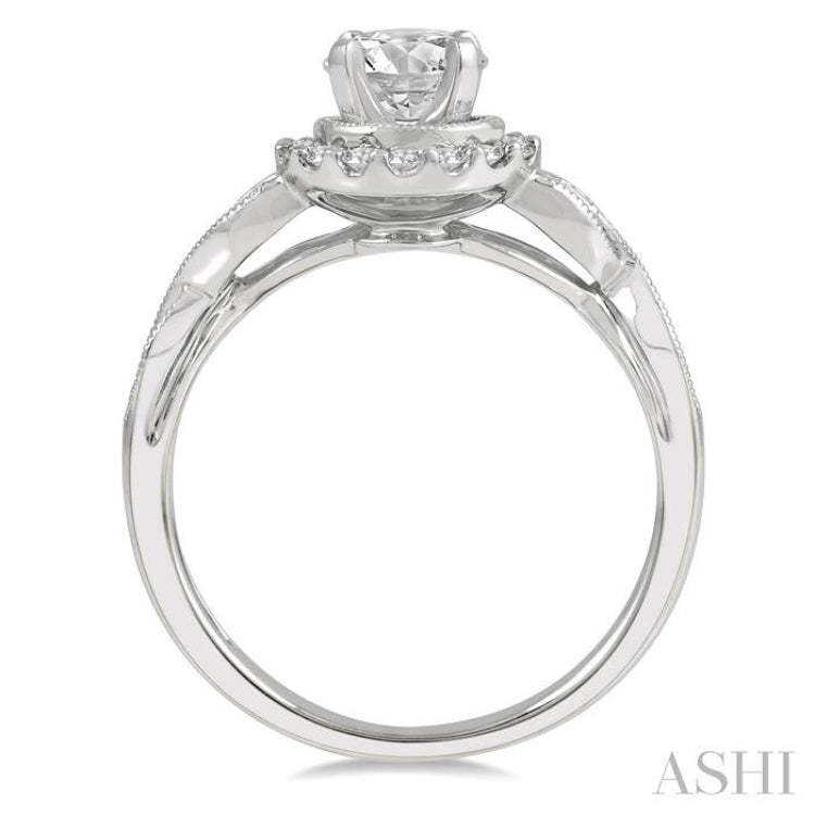 1/3 ctw Diamond Semi-mount Engagement Ring in 14K White Gold 1/3 ctw Diamond Semi-mount Engagement Ring in 14K White Gold