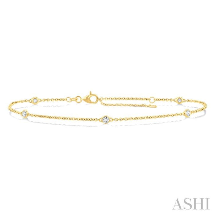 1/4 Ctw Round Cut Diamond Station Bracelet in 14K Yellow Gold 1/4 Ctw Round Cut Diamond Station Bracelet in 14K Yellow Gold