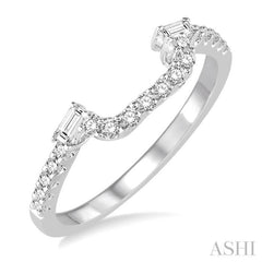 1/4 ctw U-Shape Baguette Accent Round Cut Diamond Wedding Band in 14K White Gold 1/4 ctw U-Shape Baguette Accent Round Cut Diamond Wedding Band in 14K White Gold