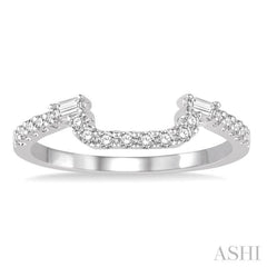 1/4 ctw U-Shape Baguette Accent Round Cut Diamond Wedding Band in 14K White Gold 1/4 ctw U-Shape Baguette Accent Round Cut Diamond Wedding Band in 14K White Gold