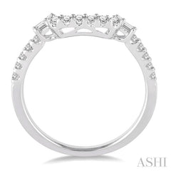 1/4 ctw U-Shape Baguette Accent Round Cut Diamond Wedding Band in 14K White Gold 1/4 ctw U-Shape Baguette Accent Round Cut Diamond Wedding Band in 14K White Gold